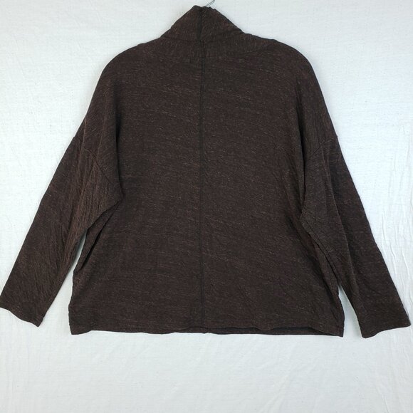 Cut Loose Boxy Sweater Funnel Neck Knit Pullover Tunic Brown Lagenlook O/S - Picture 6 of 11